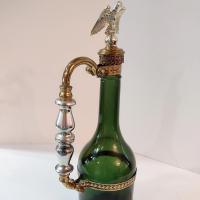 Vintage Wine Bottle Decanter with Handle and Eagle Cork Stopper, Wine Bottle Holder