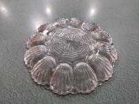 Vintage Anchor Hocking Clear Glass Deviled Egg Plate #896, EAPG Glass Dish, Oyster Plate