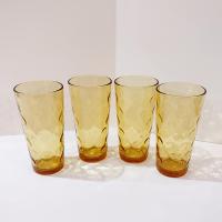 Vintage Hazel Atlas Eldorado Gold Flat Tumblers, Set of 4