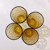 Vintage Hazel Atlas Eldorado Gold Flat Tumblers, Set of 4