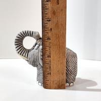 Vintage Artesania Rinconada Uruguay Sculpted Clay Elephant Figurine, Good Luck Trunk Up Elephant