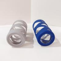 Vintage Ello Tallboy Glasses, Set of Two, Silicone Sleeve Bumper Glasses, Blue and Grey Ello 16 ounce Easy Grip Non-Slip Glasses