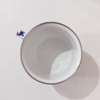 Vintage Blue and White Spatterware Enamel Mug, Large Oversized Camping Mug, Outdoor Servingware