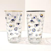 Vintage Anthropologie Rakle Watchful Evil Eye Drinking Glasses, Set of 2, 18 Ounce Eyeball Beer Pint Glasses