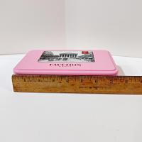 Vintage Fauchon Paris Pink Hinged Lid Storage Tin Box