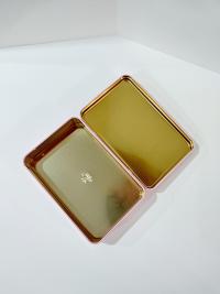 Vintage Fauchon Paris Pink Hinged Lid Storage Tin Box
