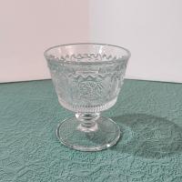 Vintage Westmoreland Princess Feather Clear Low Sherbet Cup, EAPG Dessert Cup, Manganese Glass