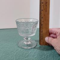 Vintage Westmoreland Princess Feather Clear Low Sherbet Cup, EAPG Dessert Cup, Manganese Glass