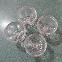 Vintage Federal Glass Footed Dessert Coupes, Set of 4, Pressed Glass Ice Cream Bowls Dishes, FEG15 Pattern
