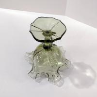 Vintage Fenton Sea Mist Green Empress Ruffled Glass Compote
