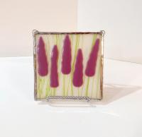 Lavender Flowers Fused Glass Window Hanging