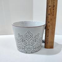 Vintage Gray Ceramic Snowflake Oversized Coffee Soup Mug