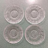 Vintage Arcoroc Fleur Saucers, Set of 4, Floral Tempered Glass