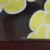 Vintage Colony Indiana Glass Yellow Flower Square Glass Platter, MCM 1960's Servingware