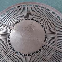 Vintage Antique Sheffield Reproduction Silver Plated Expandable Trivet, Monogram Initial G