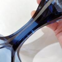 Vintage Fostoria Monet Dark Blue Wine Glasses, Set of Two