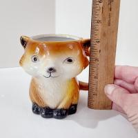 Vintage Fox Ceramic Coffee Tea Mug, Fox Figurative Mug