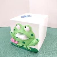 Vintage Green Frog Tissue Box Holder Dispenser, Spring Kleenex Box Cover