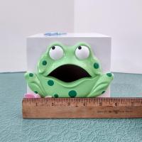 Vintage Green Frog Tissue Box Holder Dispenser, Spring Kleenex Box Cover