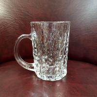 Vintage Mikasa Frostfire Clear Glass Beer Mugs, Set of Four