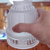 Vintage Art Deco Style Frosted and Clear Glass Lamp Shade, Replacement Bell Shaped Pendant Lamp Shade
