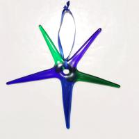 Blue and Green Fused Glass Star Suncatcher
