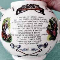 Vintage Paul Cardew Ceramic Teapot, God Bless the Gardener English Teapot