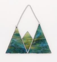 Stained Glass Mountains Suncatcher, Blue and Green Youghiogheny