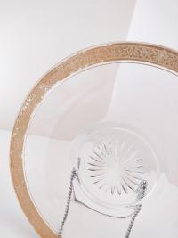 Vintage Glastonbury Rambler Rose Gold Rimmed Footed Mayonnaise Dip Bowl and Serving Plate
