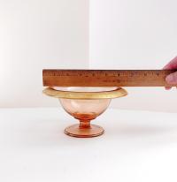 Vintage Glastonbury Rambler Rose Gold Rimmed Footed Mayonnaise Dip Bowl and Serving Plate