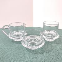 Vintage Gorham Lyric Crystal Creamer, Sugar, and Condiment Bowl Set of Three