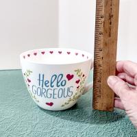 Hello Gorgeous Oversized Coffee Tea Mug, Portobello By Design Bone China, Valentines Day Gift