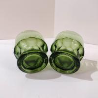Vintage Anchor Hocking Georgian Green Avocado 5 Ounce Flat Tumblers, Set of Two