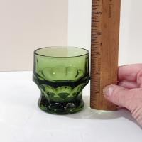 Vintage Anchor Hocking Georgian Green Avocado 5 Ounce Flat Tumblers, Set of Two