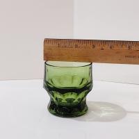 Vintage Anchor Hocking Georgian Green Avocado 5 Ounce Flat Tumblers, Set of Two