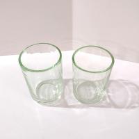 Vintage Handblown Green Glass Tumblers, Set of Two, Juice Glasses