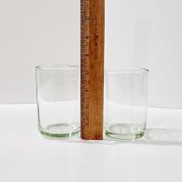 Vintage Handblown Green Glass Tumblers, Set of Two, Juice Glasses