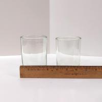 Vintage Handblown Green Glass Tumblers, Set of Two, Juice Glasses