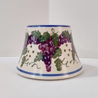 Vintage Grape Vine Ceramic Jar Candle Shade, Purple, Green, Blue and White Candle Topper Accessory