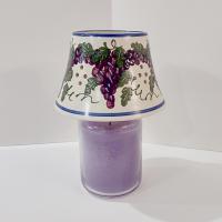 Vintage Grape Vine Ceramic Jar Candle Shade, Purple, Green, Blue and White Candle Topper Accessory