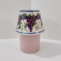 Vintage Grape Vine Ceramic Jar Candle Shade, Purple, Green, Blue and White Candle Topper Accessory