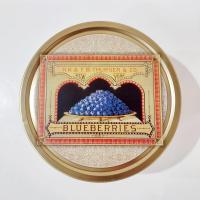 Vintage Thurber and Co Blueberries Tin, Fruit Motif Storage Container