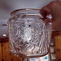 Vintage Hazel Atlas Royal Lace Pink Glass Cookie Biscuit Jar, 1930's Depression Glass Jar