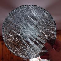 Vintage Arcoroc Turquoise Herringbone 7.5 Inch Blue Glass Salad Dessert Appetizer Plates, Set of Two, Multiple Sets Available