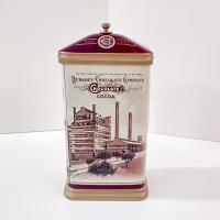 Vintage Hershey Cocoa House Tin Box, Retro Metal Storage Container