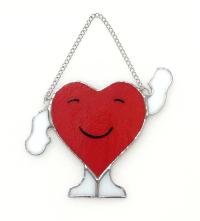 Howdy Heart Stained Glass Suncatcher, Custom Colors Available