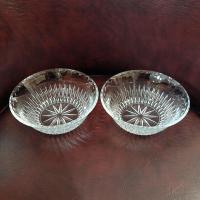 Vintage Princess House Royal Highlights Crystal Salad Dessert Bowls, Set of Two