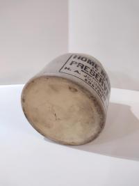 Antique H. A. Johnson Boston Home Made Preserves Stoneware Crock Jar with Lid and Handle, 1890's Ceramic Storage Container
