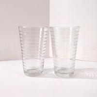 Vintage Libbey Hoops 16 Ounce Cooler Glasses / Tumblers, Set of 2, Ice Tea Glasses