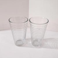 Vintage Libbey Hoops 16 Ounce Cooler Glasses / Tumblers, Set of 2, Ice Tea Glasses
